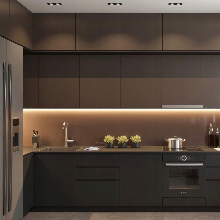 Vgradni profil za LED trakove, 1 m, črna/bela