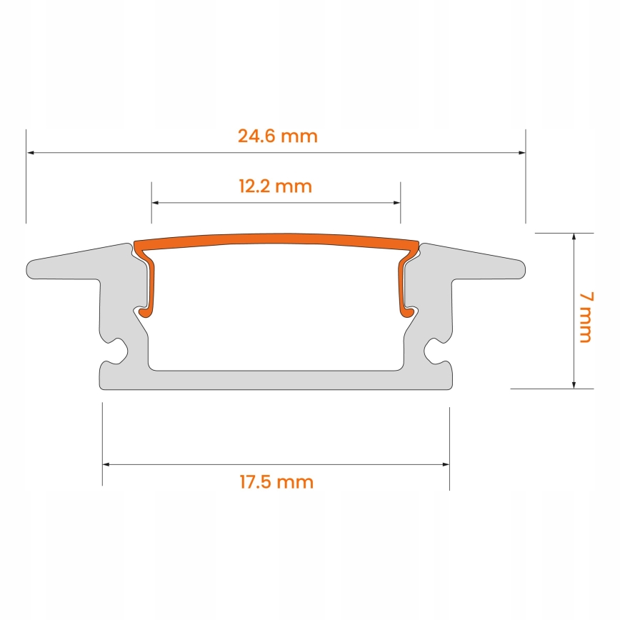 Vgradni profil za LED trakove, 1 m, črna/bela