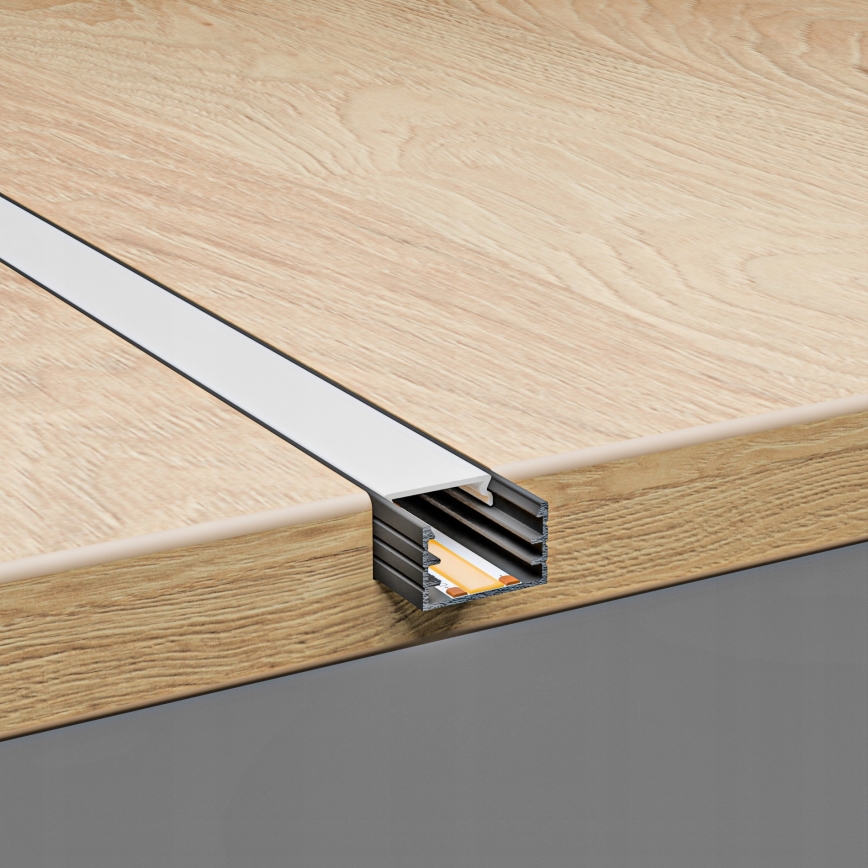 Vgradni profil za LED trakove 1 m črna/bela