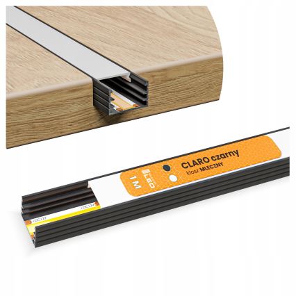 Vgradni profil za LED trakove 1 m črna/bela