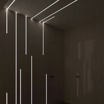 Vgradni profil za LED trakove 1 m srebrn/bel