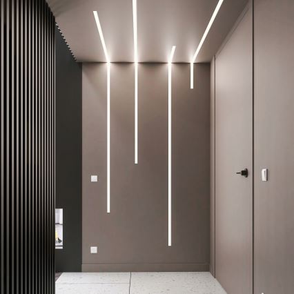 Vgradni profil za LED trakove 1 m srebrn/bel