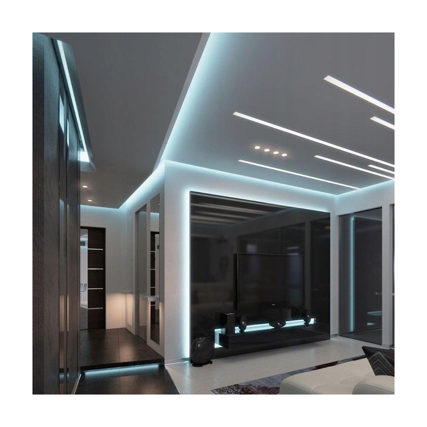 Vgradni profil za LED trakove 1 m srebrn/bel