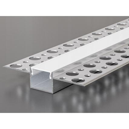 Vgradni profil za LED trakove 1 m srebrn/bel