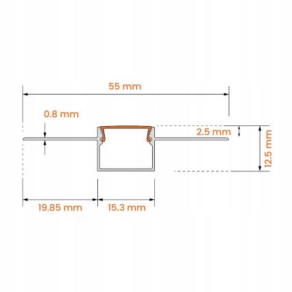 Vgradni profil za LED trakove 1 m srebrn/bel