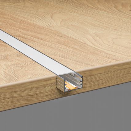 Vgradni profil za LED trakove 1 m, srebrn/bel