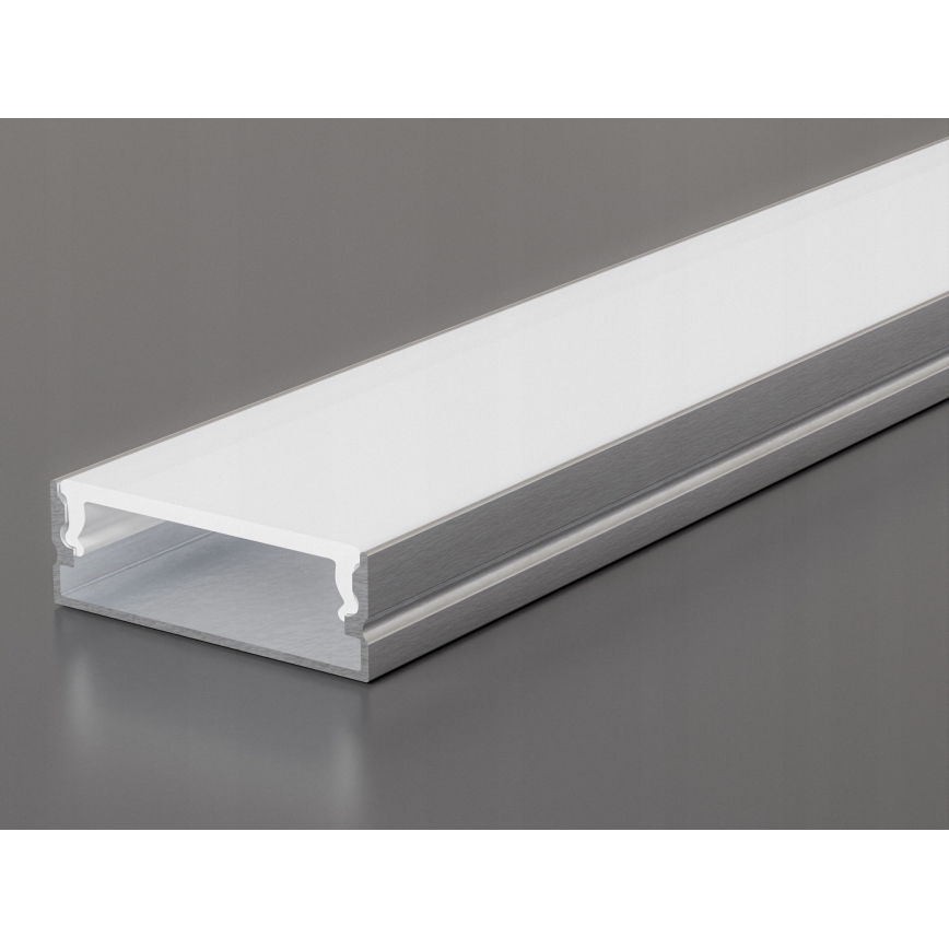 Vgradni profil za LED trakove, 1 m, srebrn/bel