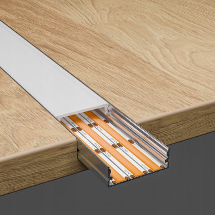 Vgradni profil za LED trakove, 1 m, srebrn/bel