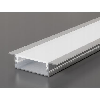Vgradni profil za LED trakove 1 m srebrn/bel