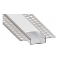 Vgradni profil za LED trakove 1 m srebrn/bel