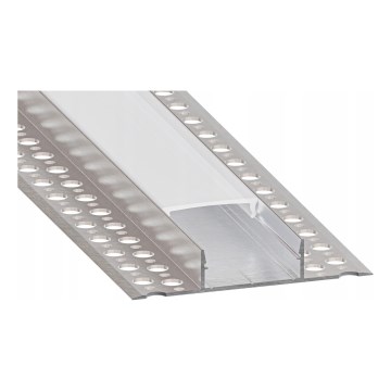 Vgradni profil za LED trakove, 1 m, srebrn/bel
