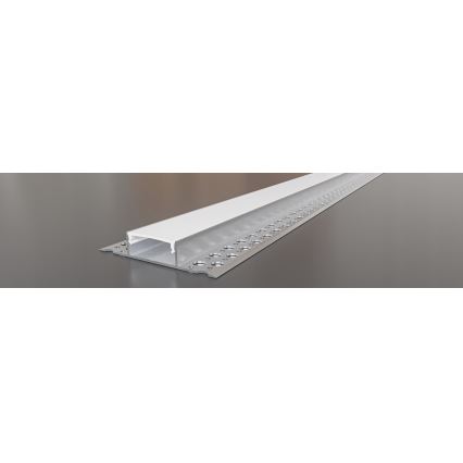 Vgradni profil za LED trakove, 1 m, srebrn/bel