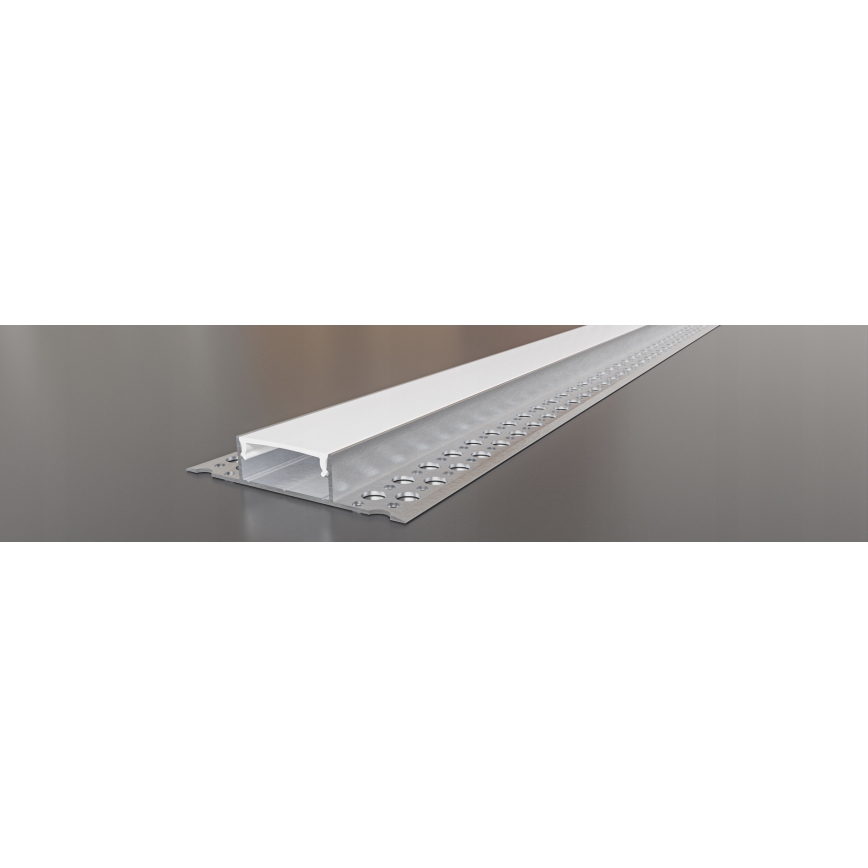 Vgradni profil za LED trakove, 1 m, srebrn/bel