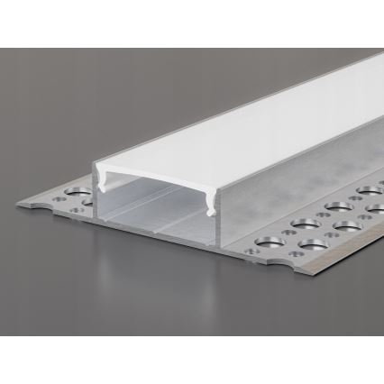 Vgradni profil za LED trakove, 1 m, srebrn/bel