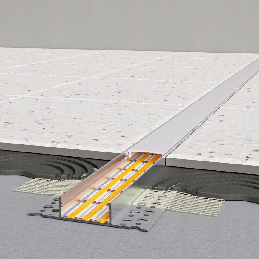 Vgradni profil za LED trakove, 1 m, srebrn/bel