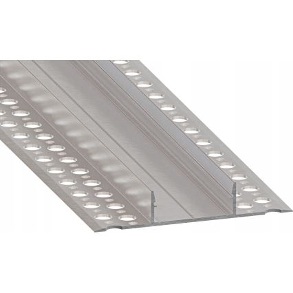 Vgradni profil za LED trakove, 1 m, srebrn/bel