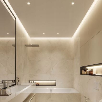Vgradni profil za LED trakove 1 m srebrna/bela