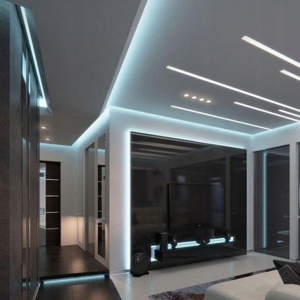 Vgradni profil za LED trakove 1 m srebrna/bela