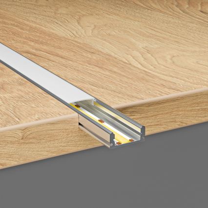 Vgradni profil za LED trakove 1 m srebrna/bela