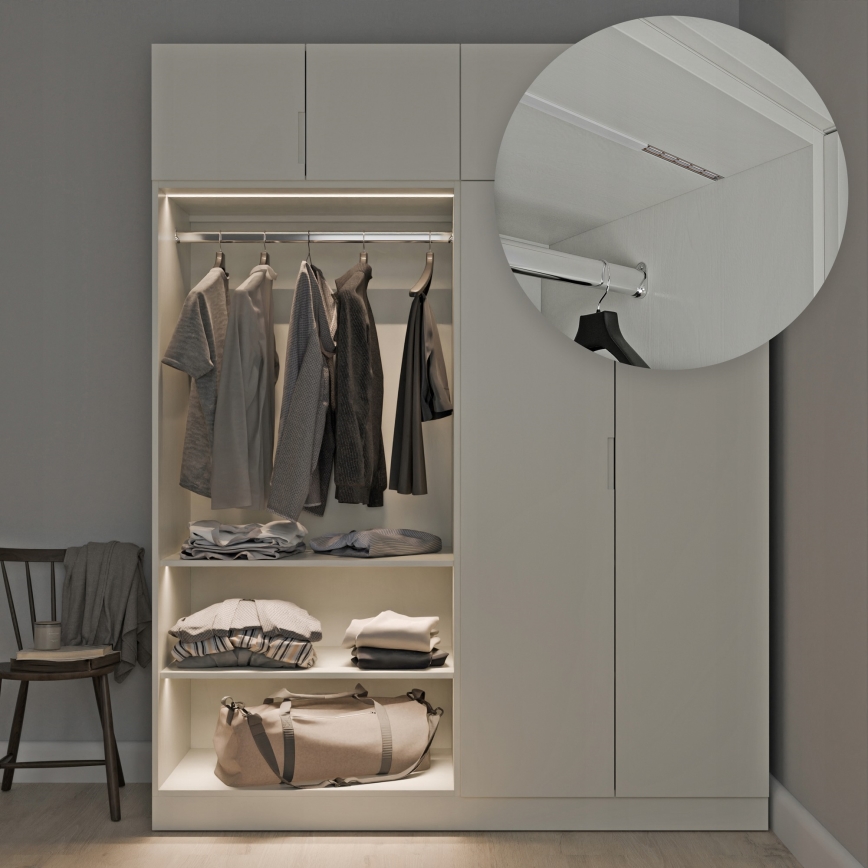 Vgradni profil za LED trakove 1 m srebrna/bela