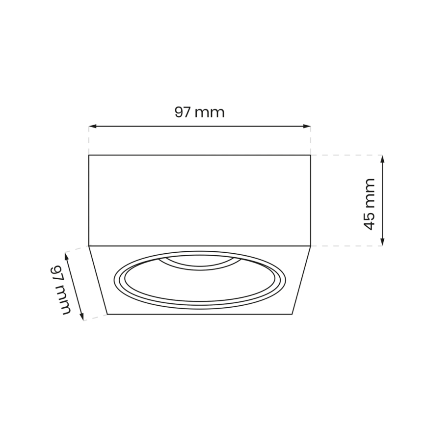 Vgradni reflektor BALI 1xGU5,3/MR16/25W/12V kvadrat črna