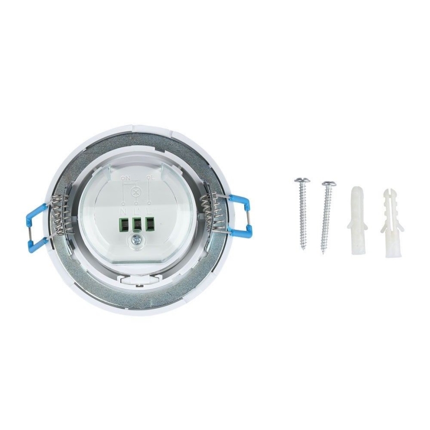 Vgradni senzor gibanja PIR 360° 400W/230V bela