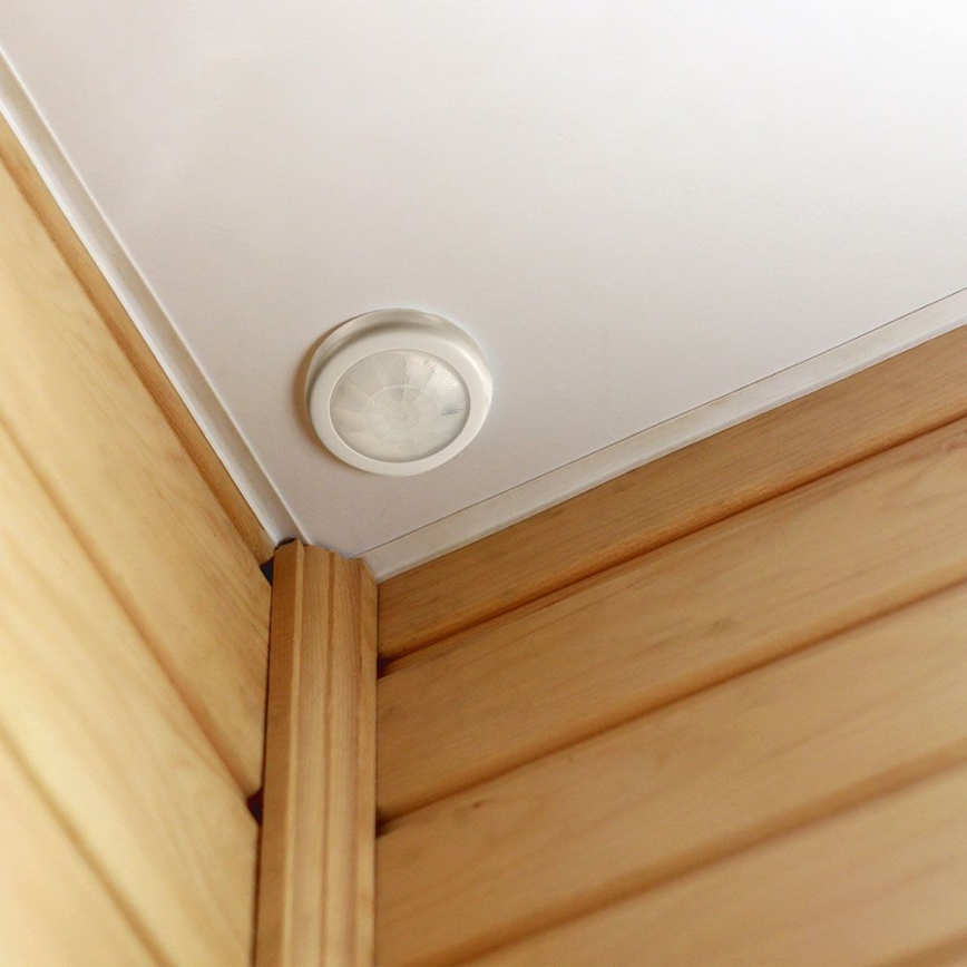 Vgradni senzor gibanja PIR 360° 400W/230V bela