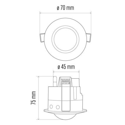 Vgradni senzor gibanja PIR B 360° 1200W/230V bel