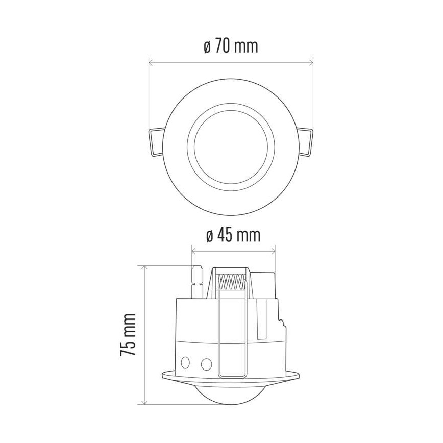 Vgradni senzor gibanja PIR B 360° 1200W/230V bel