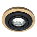 Vgradno stropno svetilo TOBBY 1xGU10/20W/230V, premer 11,5 cm, hrast/črna