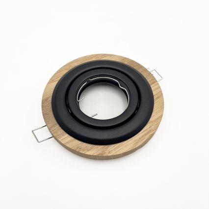 Vgradno stropno svetilo TOBBY 1xGU10/20W/230V, premer 11,5 cm, hrast/črna