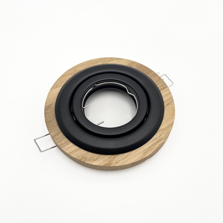 Vgradno stropno svetilo TOBBY 1xGU10/20W/230V, premer 11,5 cm, hrast/črna