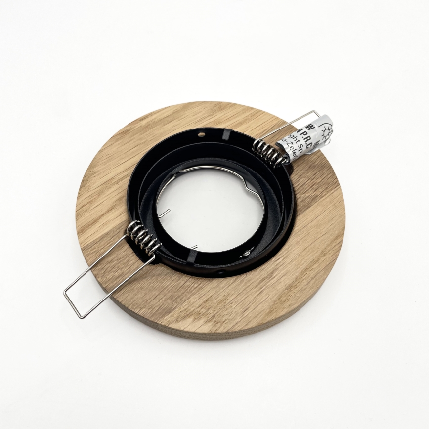 Vgradno stropno svetilo TOBBY 1xGU10/20W/230V, premer 11,5 cm, hrast/črna