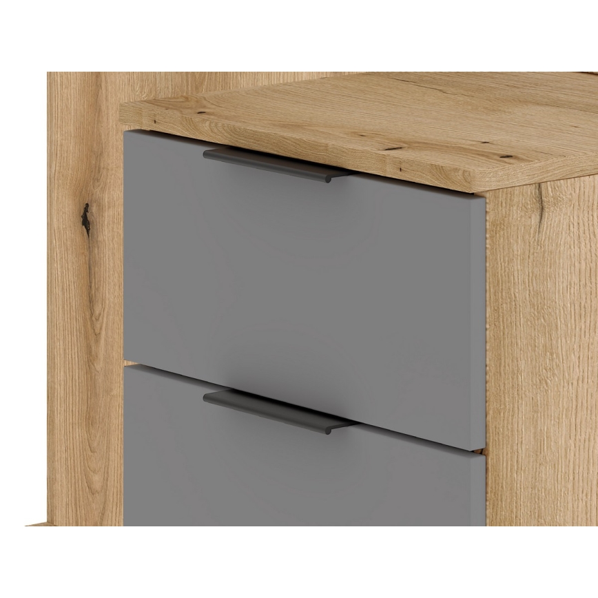 Vhodna stena z ogledalom SVEN, rjava/grafit