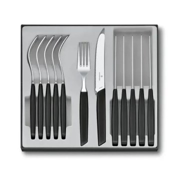 Victorinox - 12-delni komplet jedilnega pribora SWISS MODERN črn