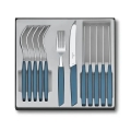 Victorinox - 12-delni komplet jedilnega pribora SWISS MODERN, modre barve