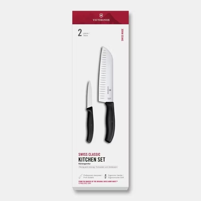 Victorinox - 2-delni komplet kuhinjskih nožev SWISS CLASSIC, črne barve