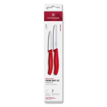 Victorinox - 2-delni komplet kuhinjskih nožev za zelenjavo SWISS CLASSIC, rdeč
