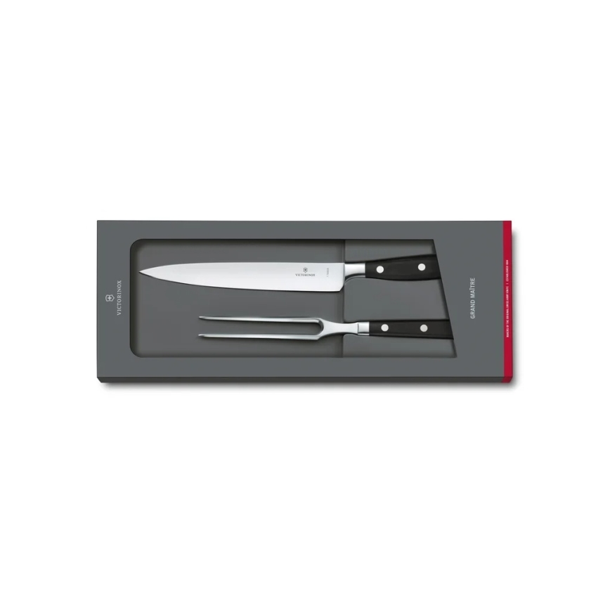 Victorinox - GRAND MAITRE porcijski set, 2 kosa, črn