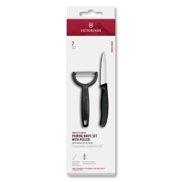 Victorinox - komplet kuhinjskega noža z lupilcem SWISS CLASSIC črn