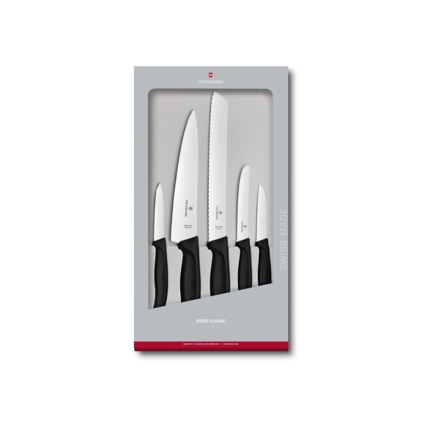 Victorinox - Komplet kuhinjskih nožev SWISS CLASSIC, 5-delni, črne barve