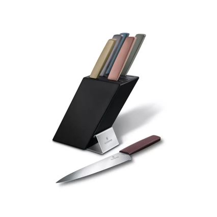 Victorinox - Komplet kuhinjskih nožev v stojalu SWISS MODERN, 7-delni, bukov/večbarven