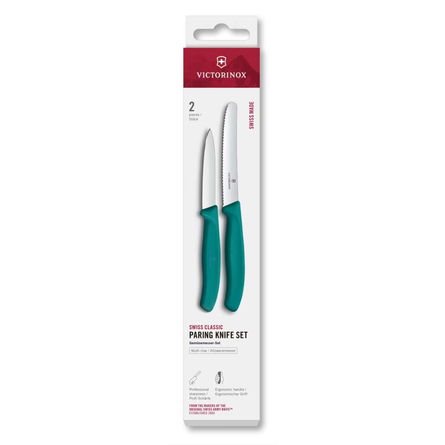 Victorinox - Komplet kuhinjskih nožev za zelenjavo SWISS CLASSIC, 2 kosa, turkizna