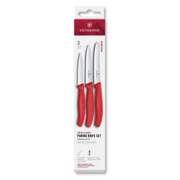 Victorinox - Komplet kuhinjskih nožev za zelenjavo SWISS CLASSIC, 3-delni, rdeč