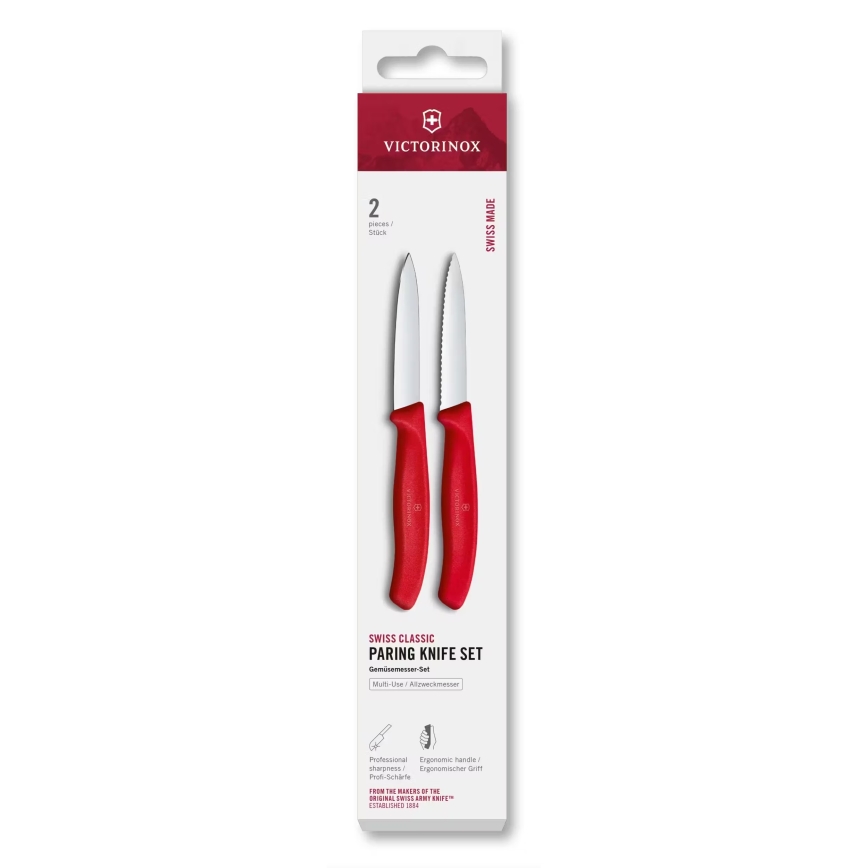 Victorinox - Komplet kuhinjskih nožev za zelenjavo SWISS CLASSIC, 8 cm, 2 kosa, rdeča