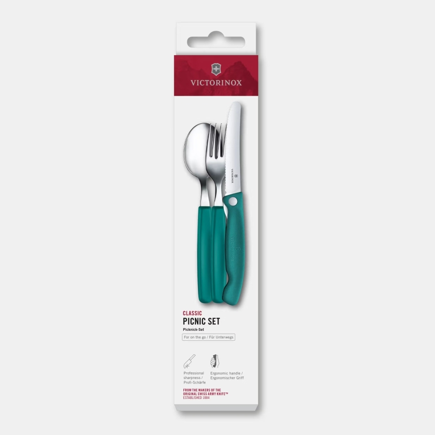 Victorinox - Komplet pribora za piknik SWISS CLASSIC, 3-delni, turkizna