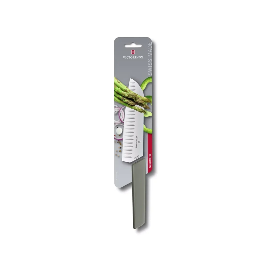Victorinox - Kuhinjski santoku nož SWISS MODERN 17 cm, zelen