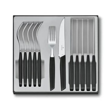 Victorinox - Set jedilnega pribora SWISS MODERN, 12-delni, črne barve