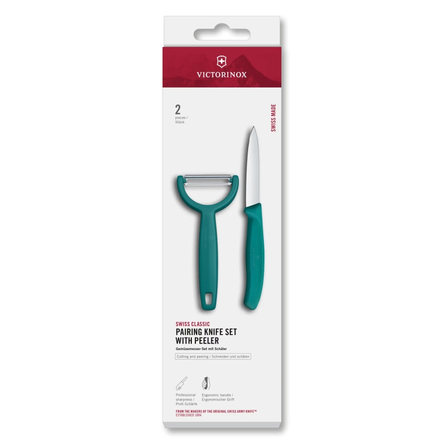 Victorinox - Set kuhinjskega noža z lupilcem SWISS CLASSIC turkizna