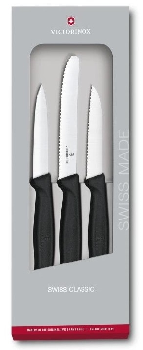 Victorinox - Set kuhinjskih nožev za zelenjavo 3 kom. črna